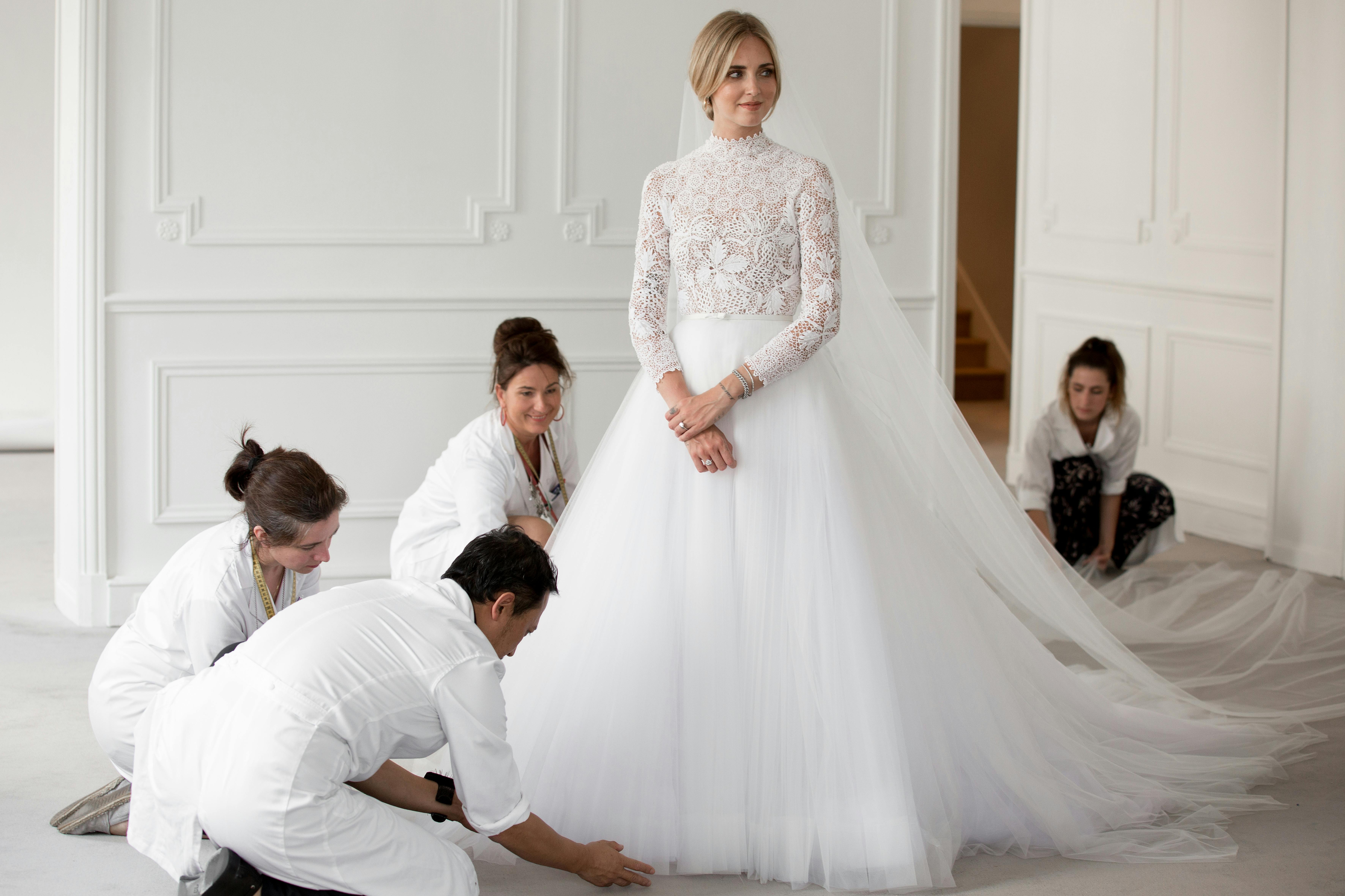 An Exclusive Inside Look At The Making Of Chiara Ferragni s Epic Wedding Dress es Grazia